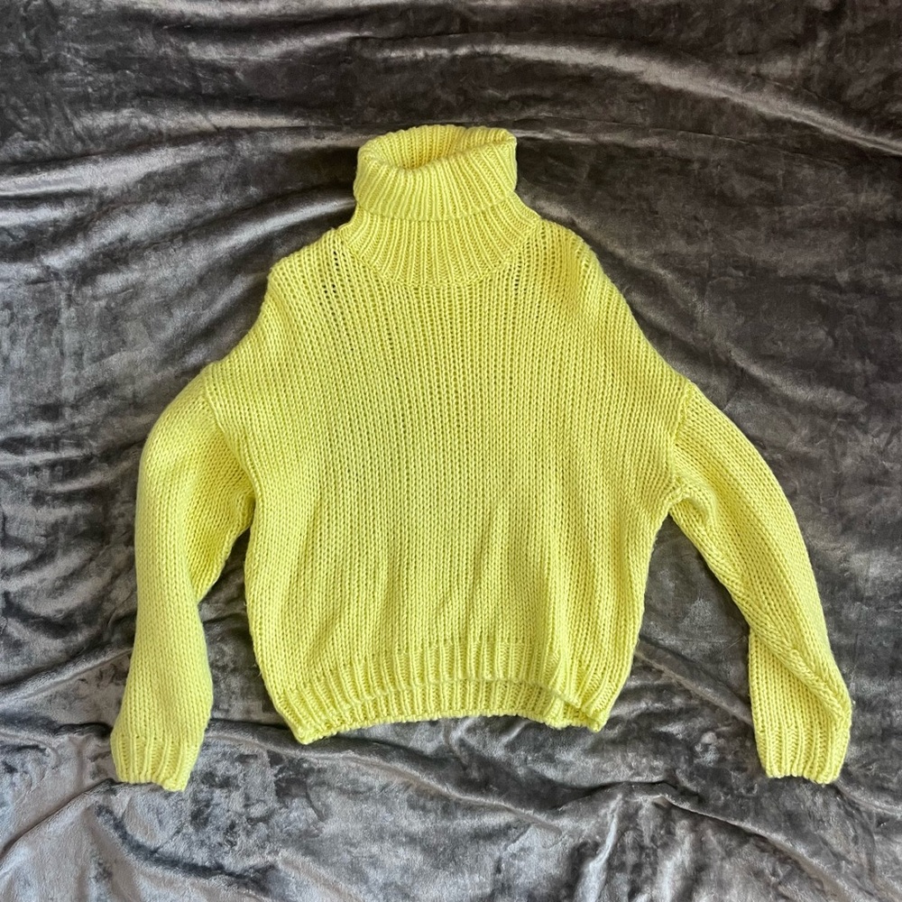 Lime Green Turtleneck Sweater